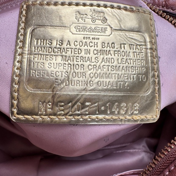 Coach Brown/Rust Leather Satchel/Shoulder Bag with Gold Accents (3 Hang Tags) - Picture 12 of 15